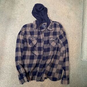 Flannel with hoodie size XL